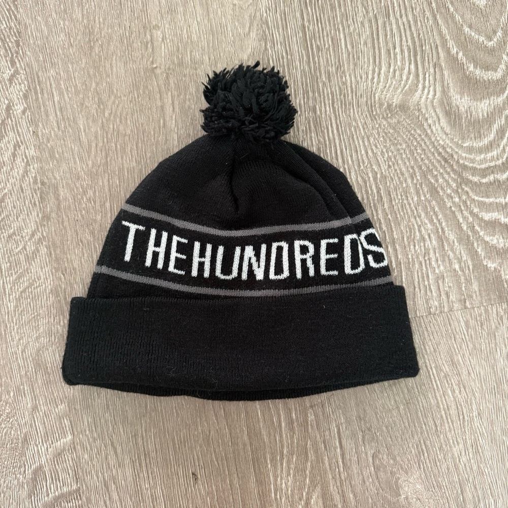 The Hundreds Black and Gray Pom Beanie